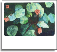 Cute Colorful Tropical Lilies In Water Floor Mat